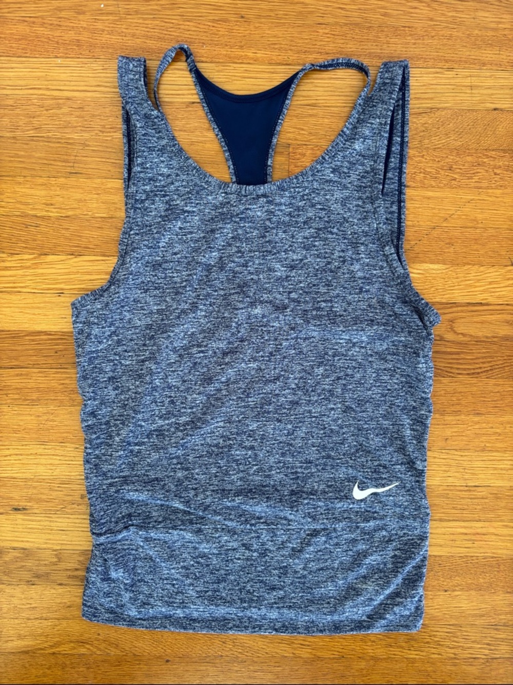 Nike Dry Fit Heathered Gray-Blue Racerback Tank